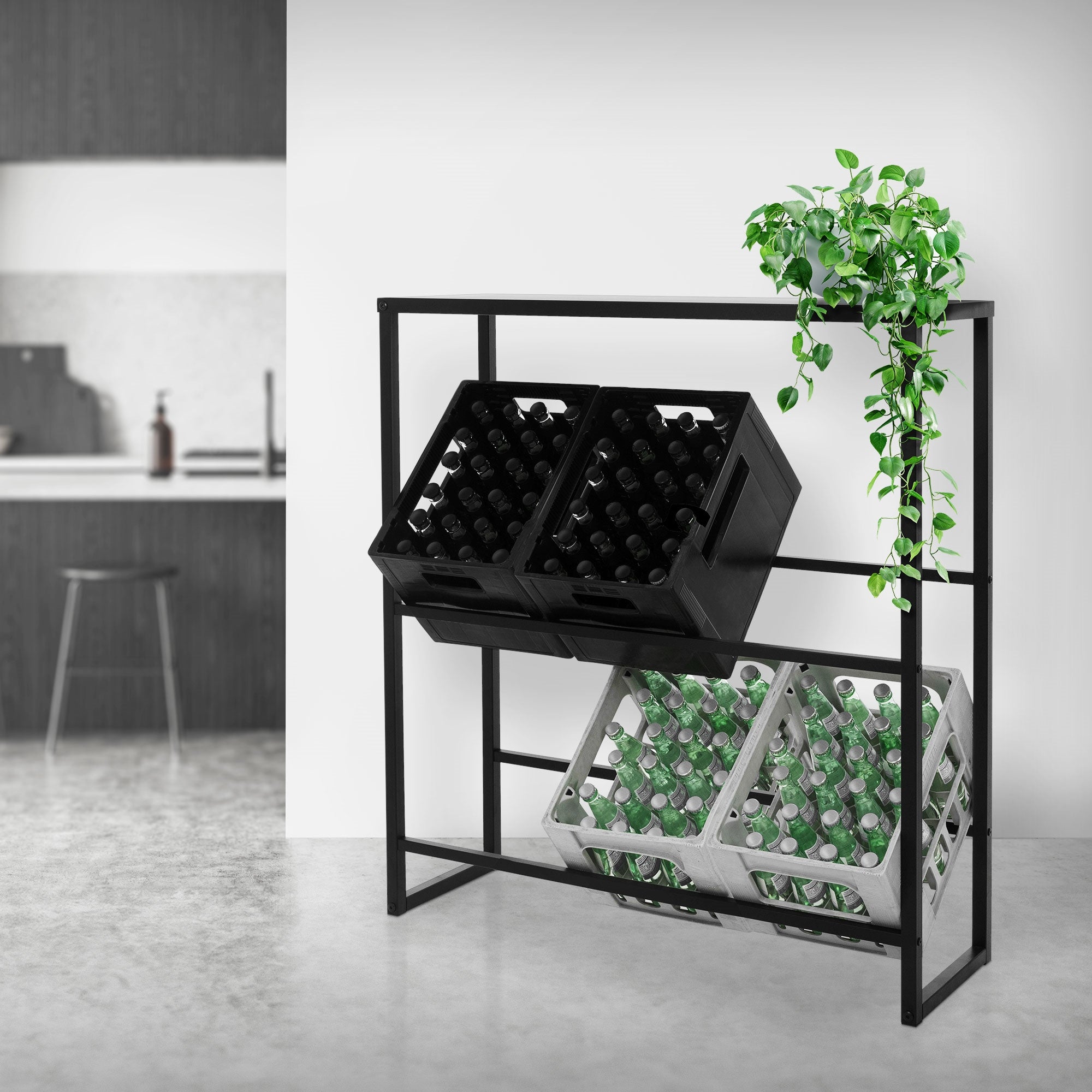ML-Design étagère à caisses 6 casiers anthracite 100x108 cm