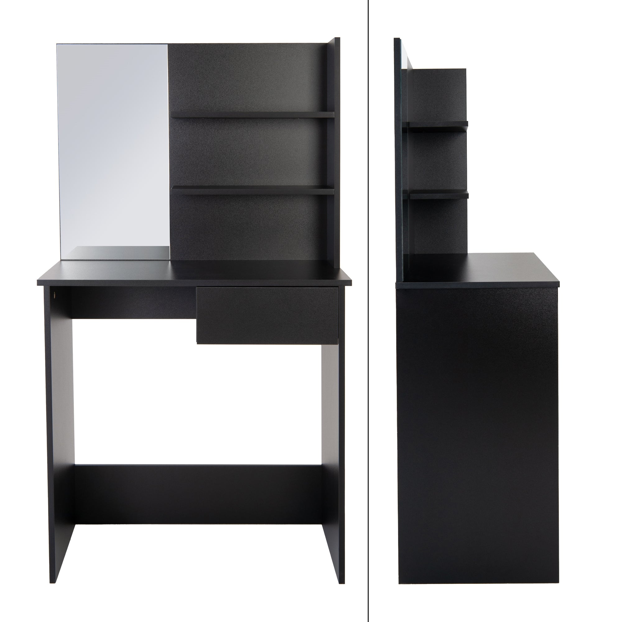 ECD Germany ML-Design coiffeuse noire 75x40x135 miroir