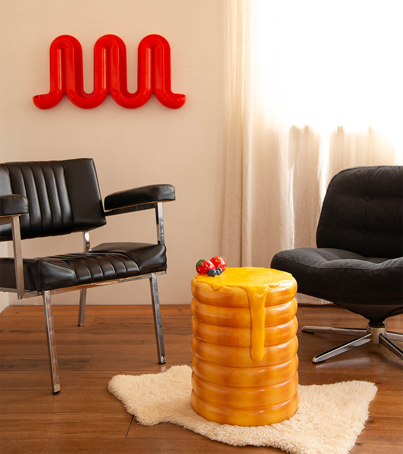 L'avant gardiste Tabouret Pancakes pile design gourmand