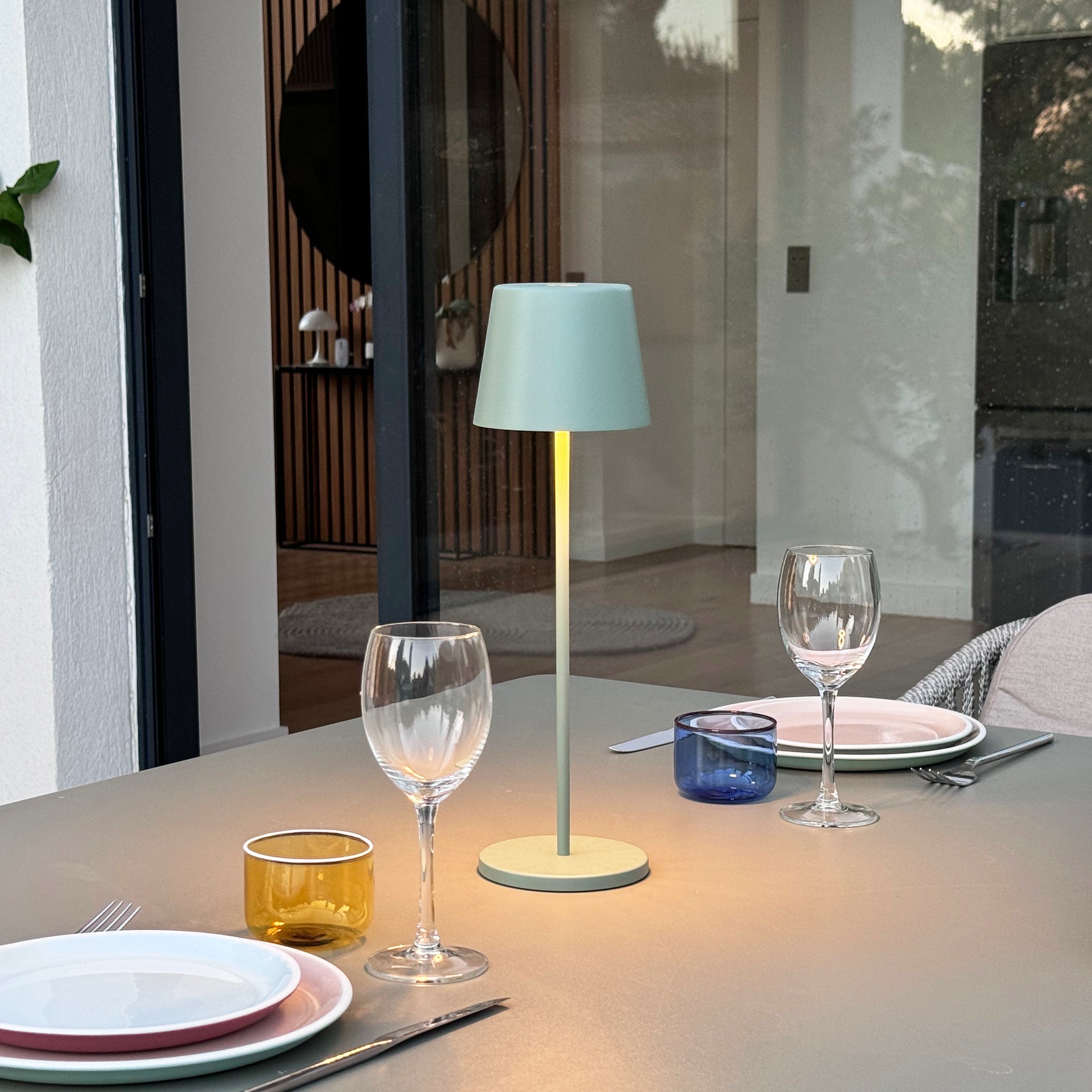 Red Deco Kelly Olive lampes table sans fil alu lot 6 H38 cm