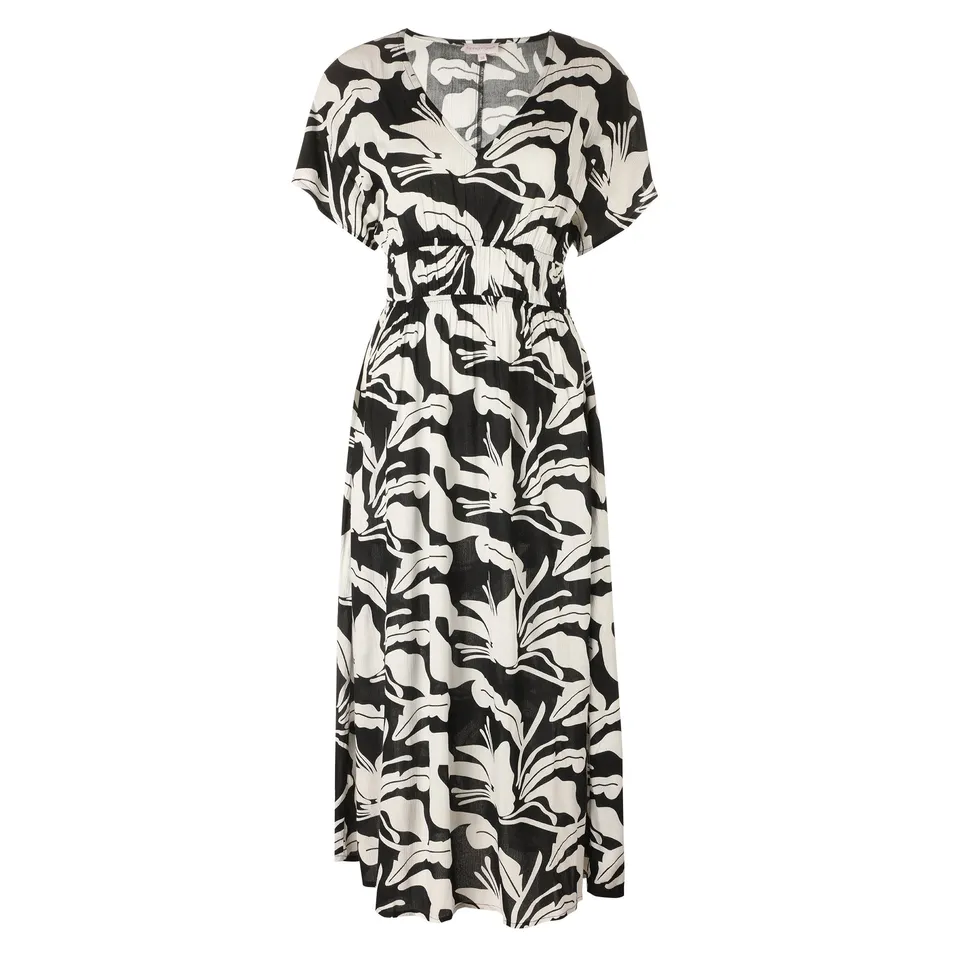 Stokomani Mode robe longue imprimée noir taille 38 fluide
