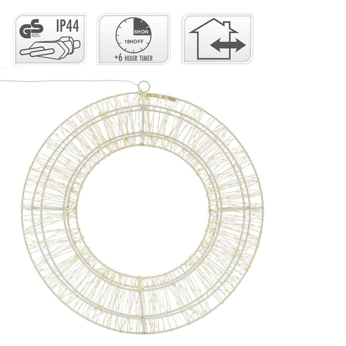 ECD Germany Haus Wohnen couronne LED 38cm blanc chaud