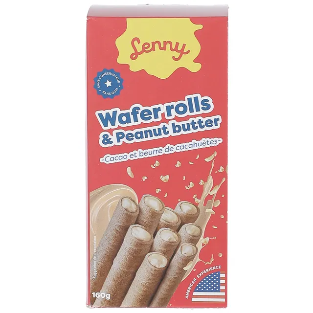 Stokomani Épicerie Wafer Rolls Chocolat Cacahuètes gaufrettes