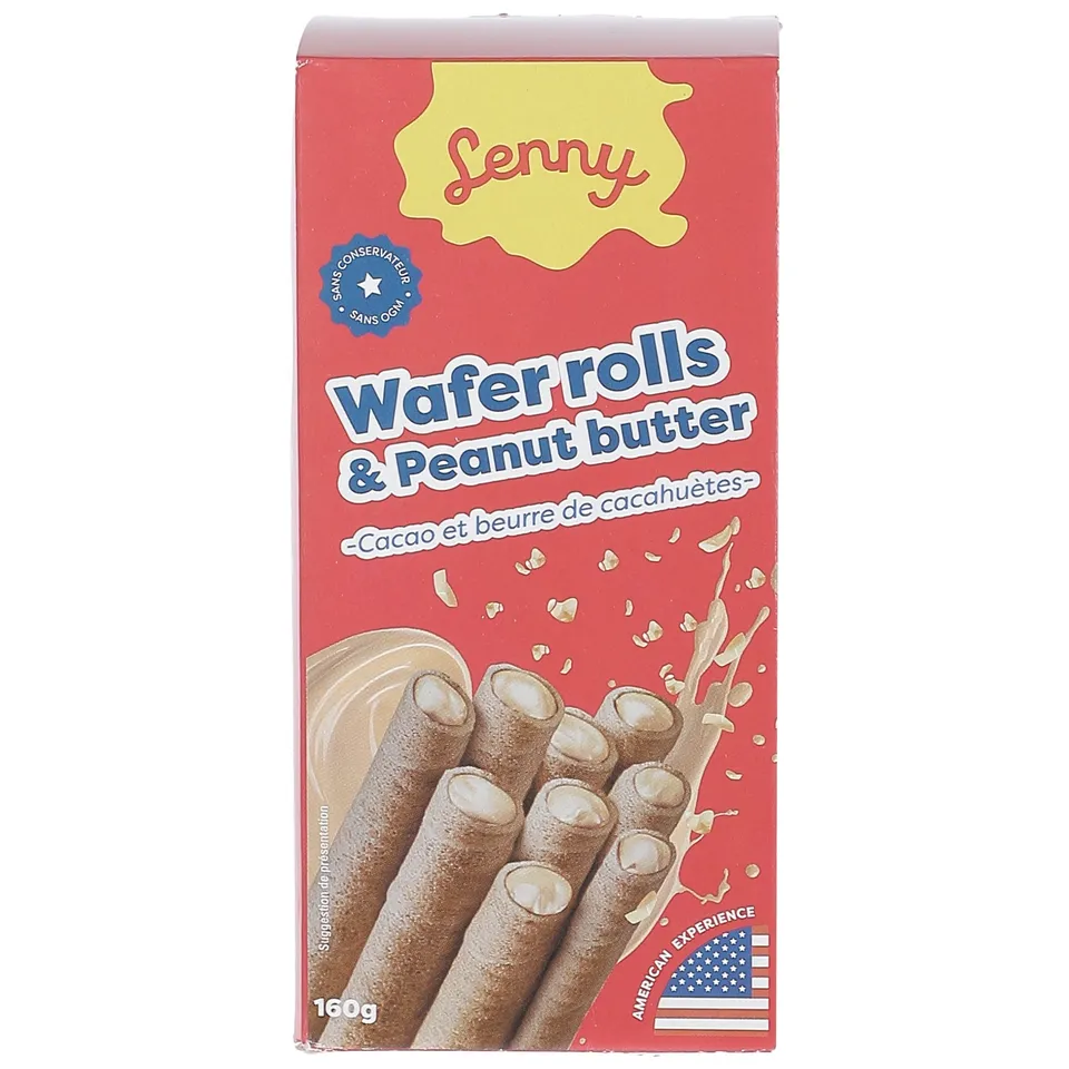 Stokomani Épicerie Wafer Rolls Chocolat Cacahuètes gaufrettes