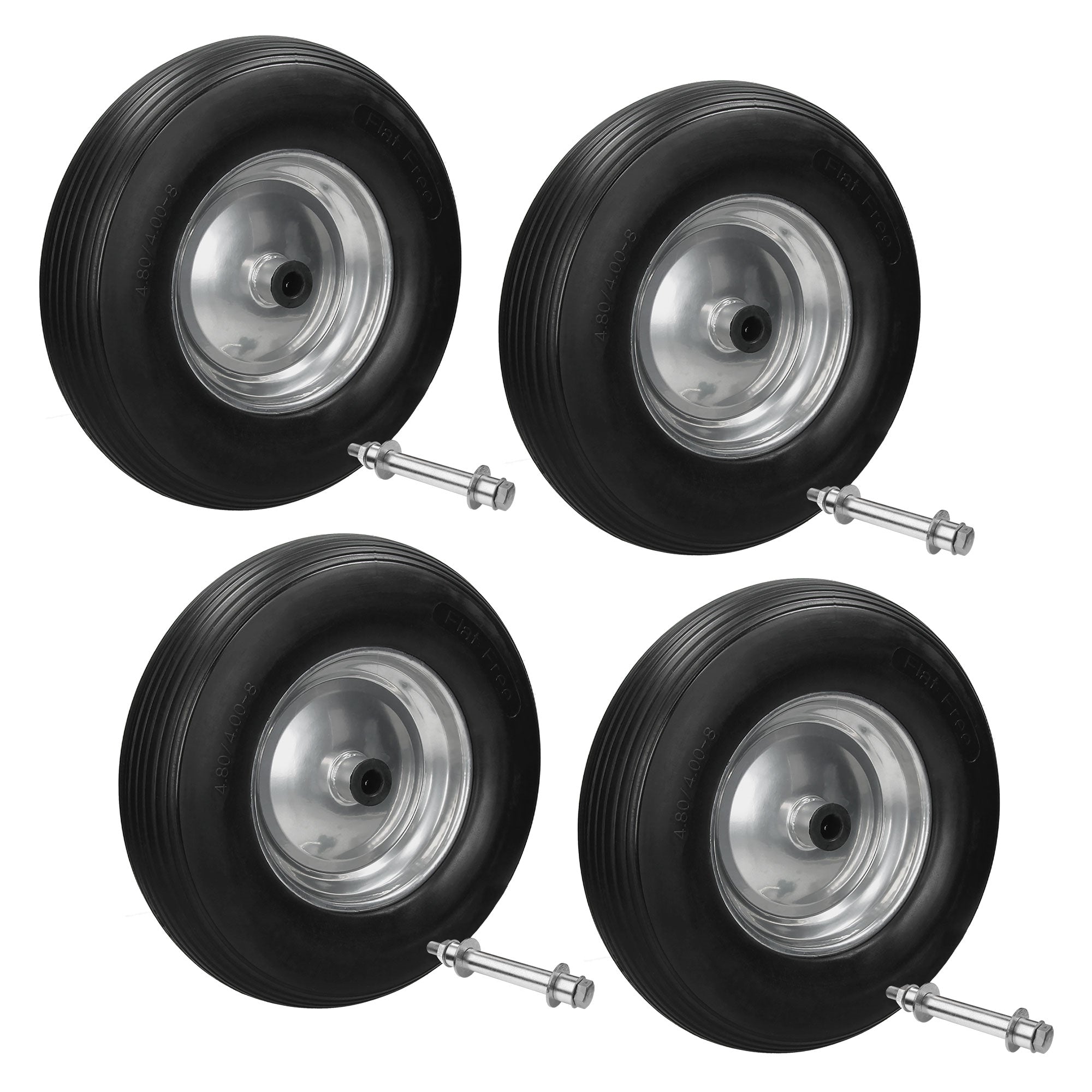 ECD Germany Garten lot 4 roues brouette 390 mm increvables noires