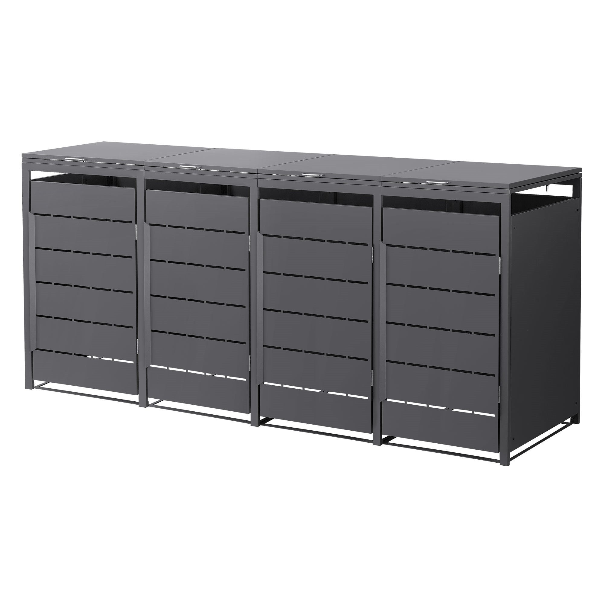 ECD Germany Cache-poubelle acier anthracite 240L