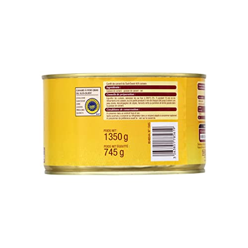 Leader Price Confit de Canard du Sud-Ouest conserve 1,35 kg