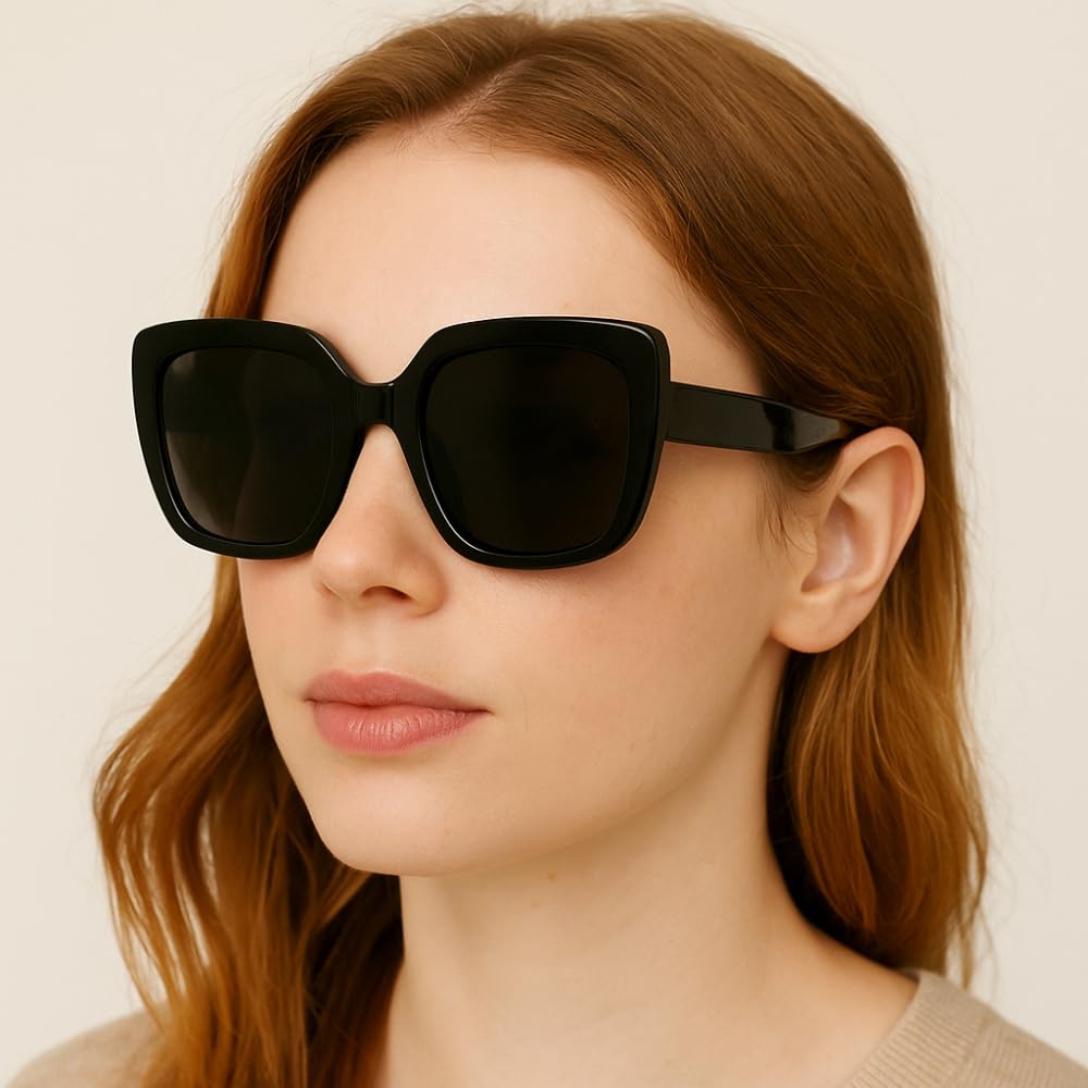 Shop-Story Bois d'Orange lunettes soleil femme square noires indice 3