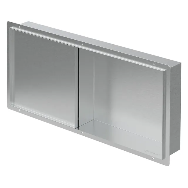 ECD Germany Sanitär niche douche inox 60x30x10 argent porte