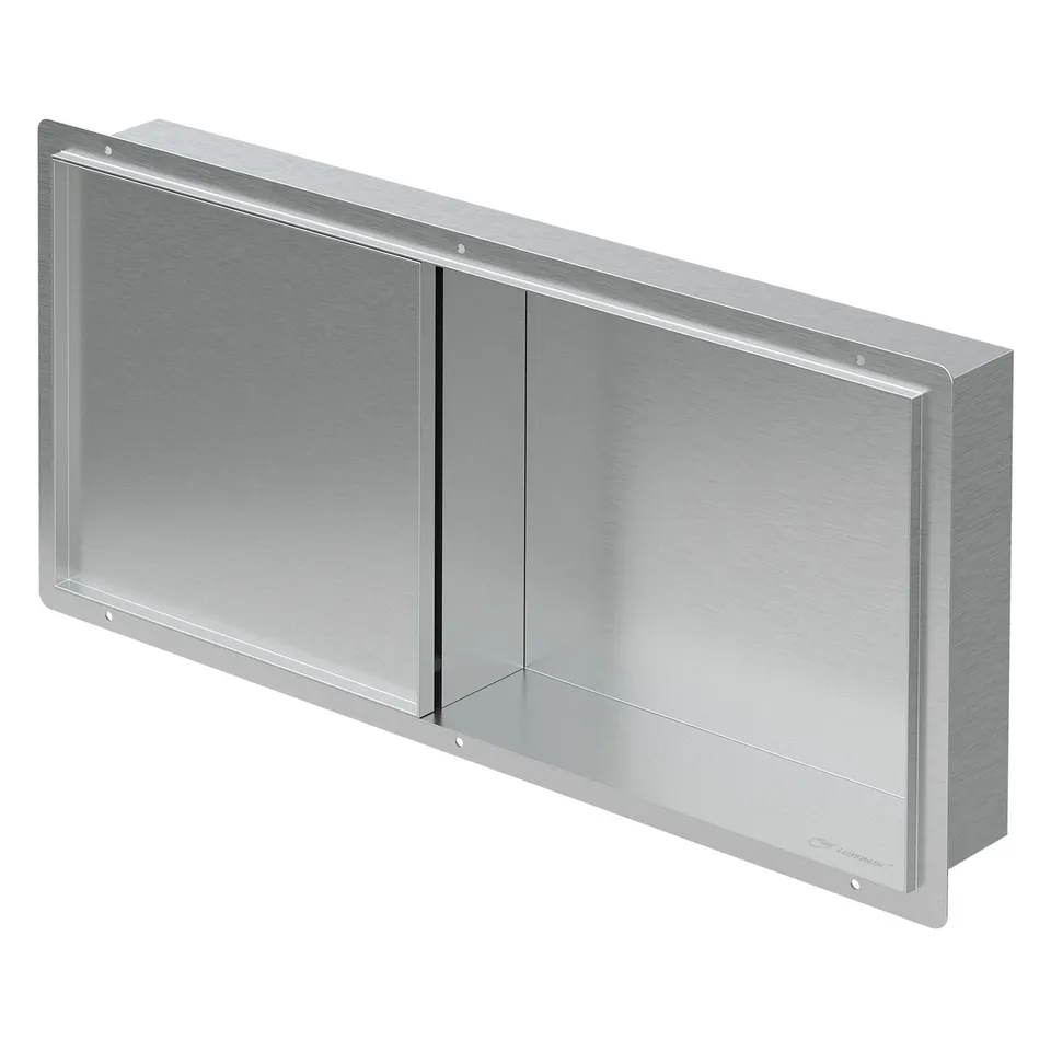 ECD Germany Sanitär niche douche inox 60x30x10 argent porte