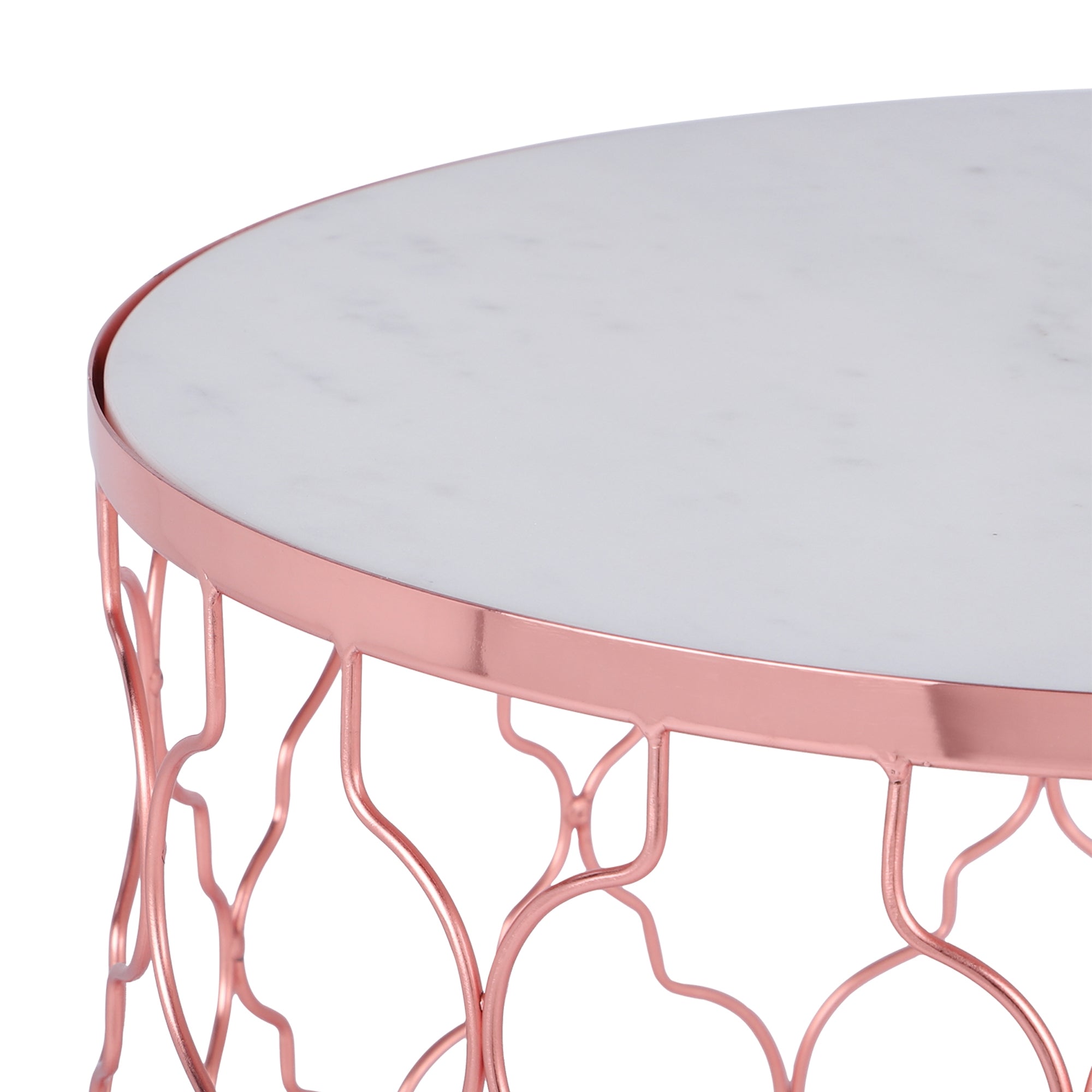 WOMO-Design Phoenix Lot 2 tables d'appoint marbre blanc Ø40/45