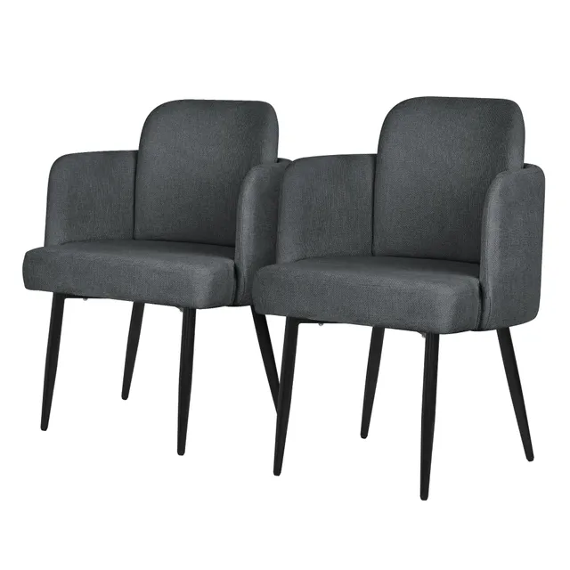 ECD Germany chaise salle à manger anthracite accoudoirs lot 2