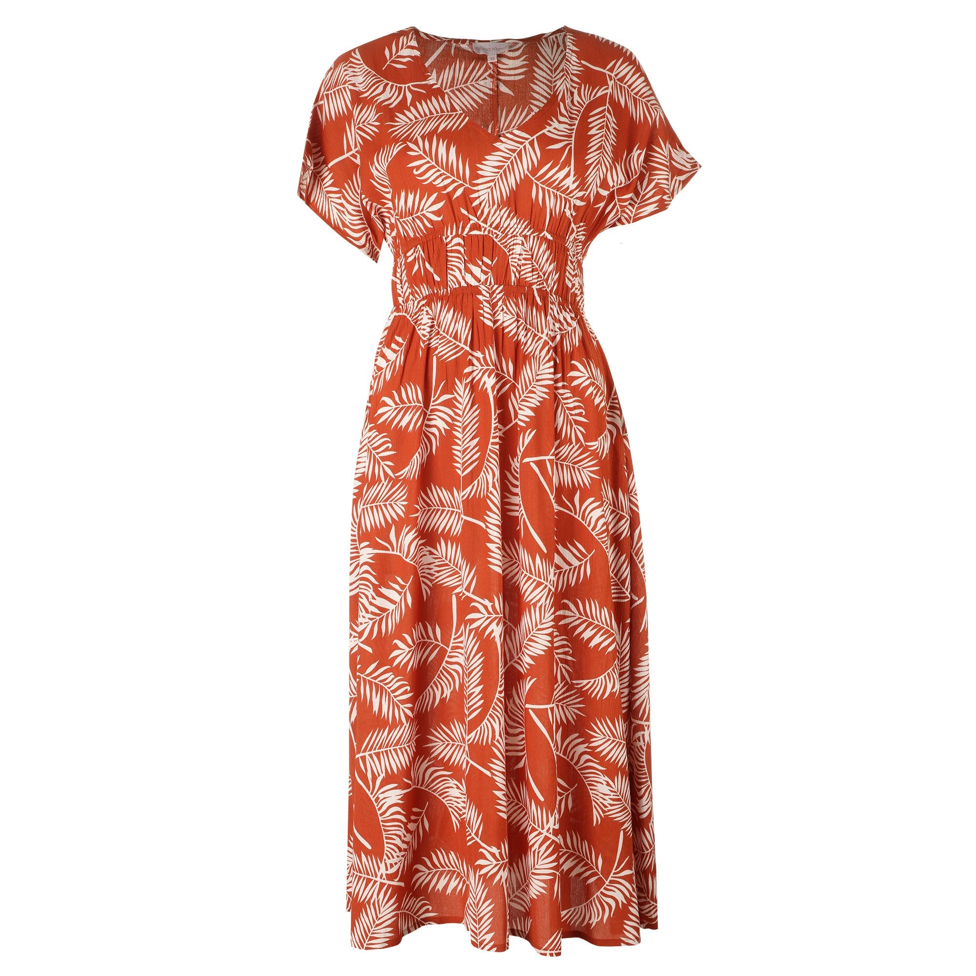 Stokomani Mode robe longue imprimée femme rouge fluide 38