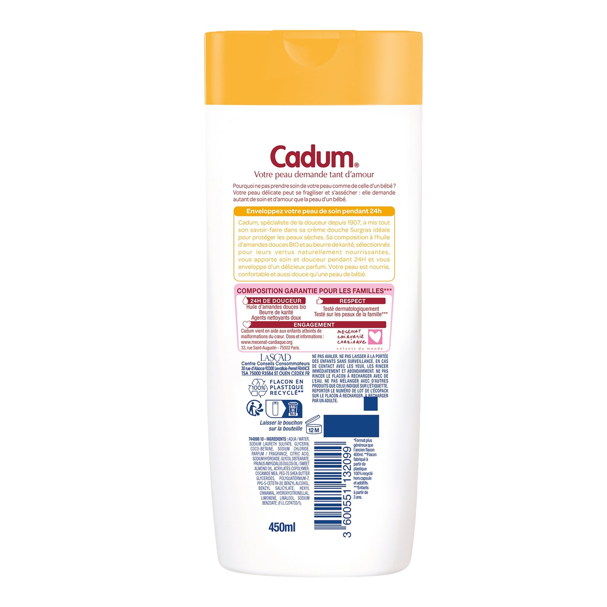 Cadum Crème de Douche Surgras Beurre de Karité Gel Douche