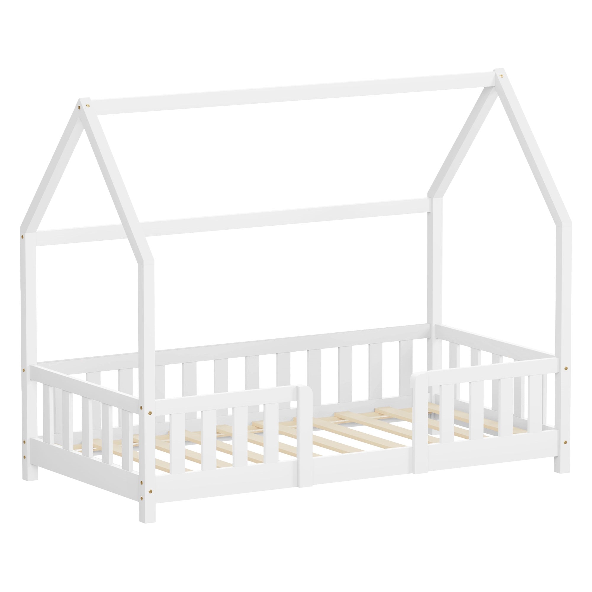 ECD Germany lit cabane enfant 80x160 blanc pin + sommier