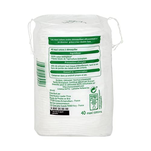 Leader Price Sooa coton démaquillant x40 douceur