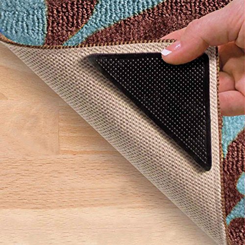 Shop-Story Maison Lot 4 Coins Antidérapants Tapis Triangle Polyuréthane