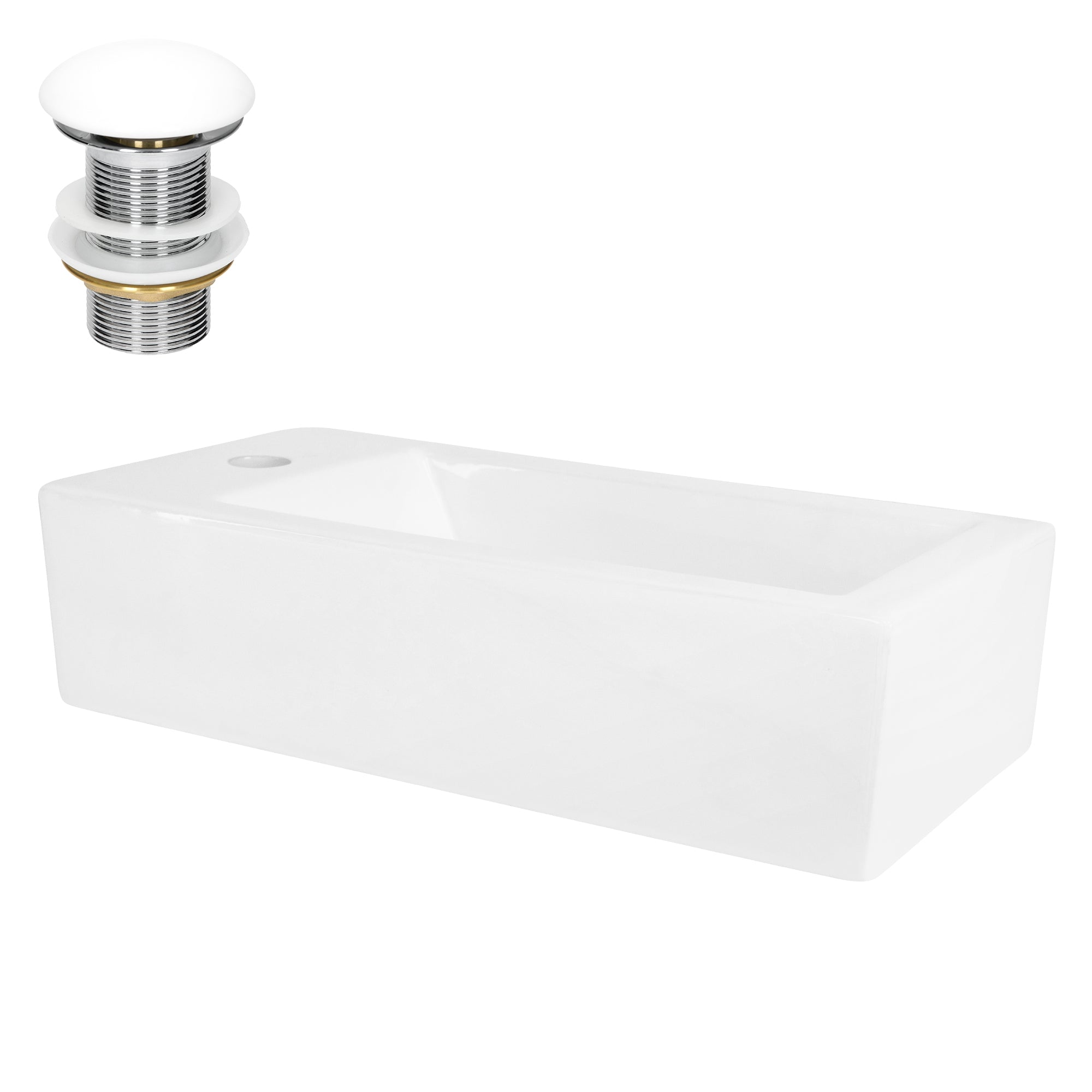 ECD Germany Sanitär lavabo blanc céramique 51x25x13 cm sans trop-plein