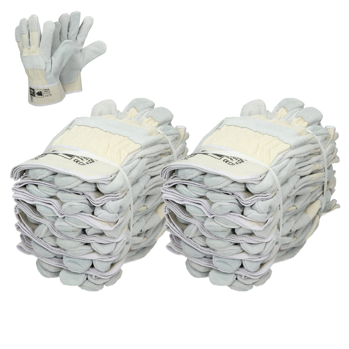 Gants cuir croûte bovin taille L lot 24 paires atelier jardin résistants