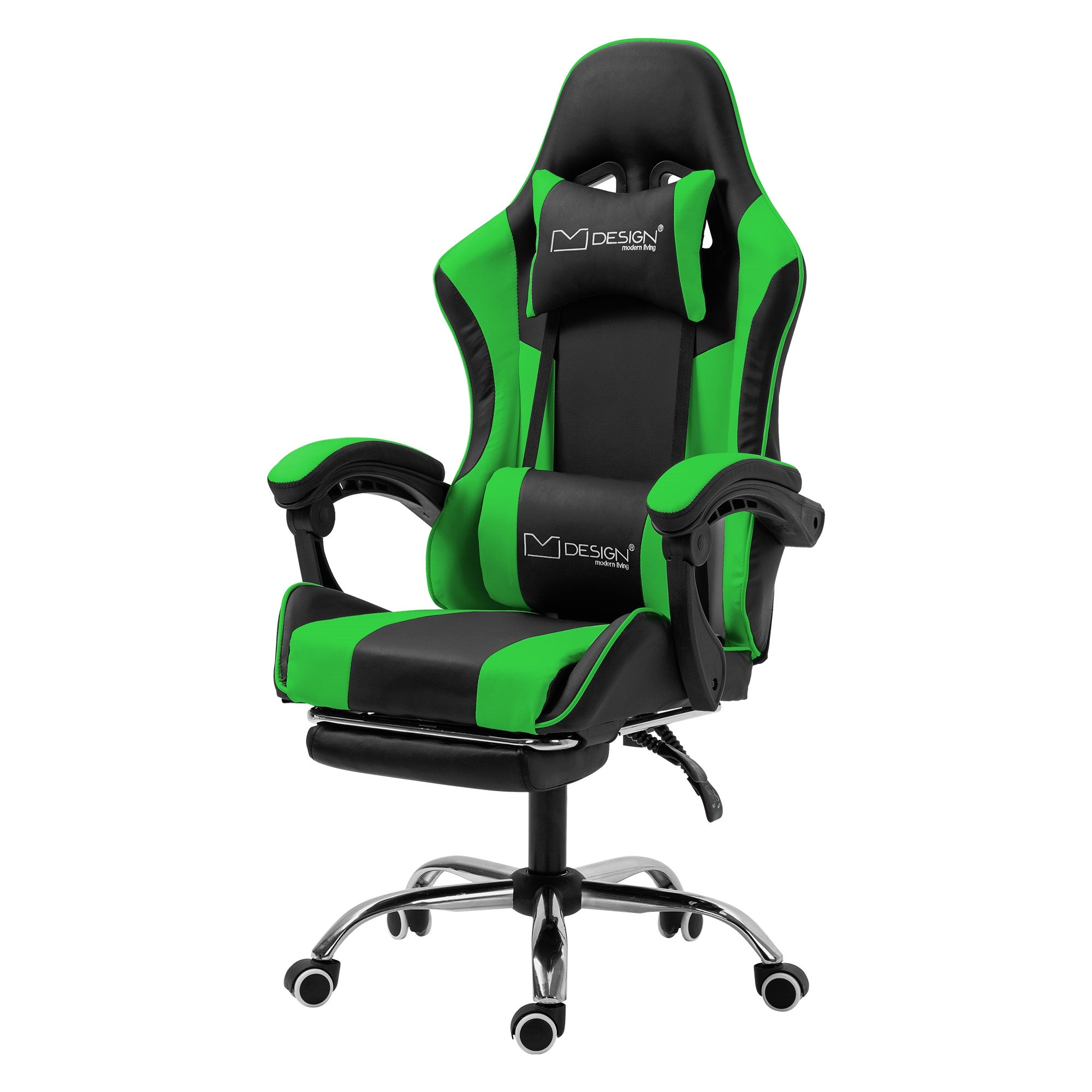 ECD Germany Möbel chaise gaming PU noir/bleu massage