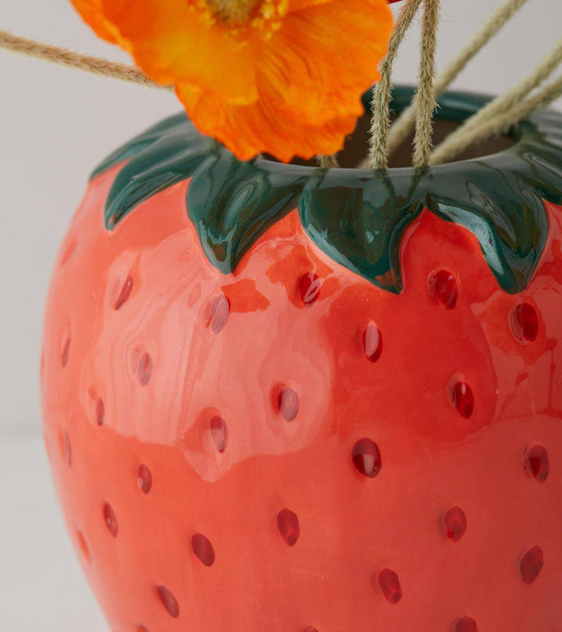 L'avant gardiste Vases vase fraise céramique rouge