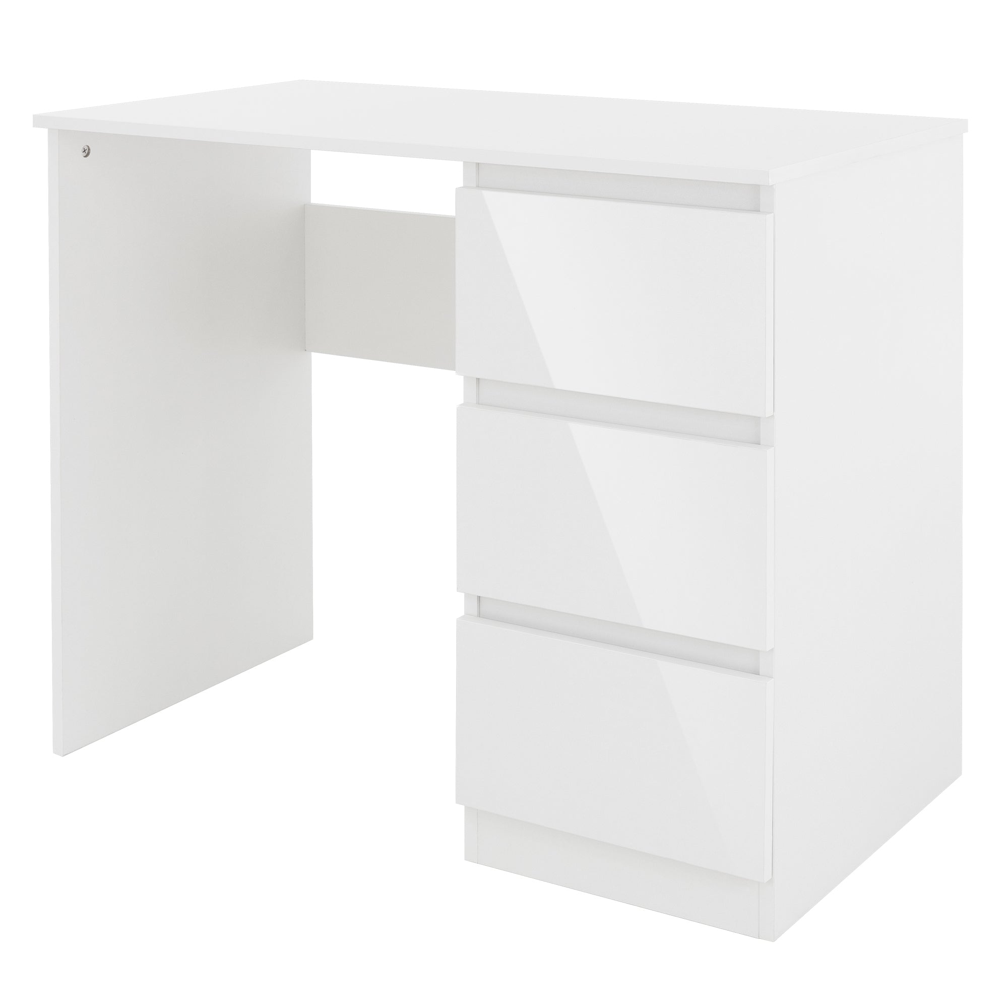 ECD Germany Möbel Bureau 3 tiroirs chêne 90 cm