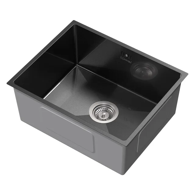 ECD Germany Sanitär Évier inox 50x40 cm anthracite à encastrer