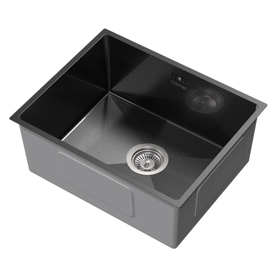 ECD Germany Sanitär Évier inox 50x40 cm anthracite à encastrer