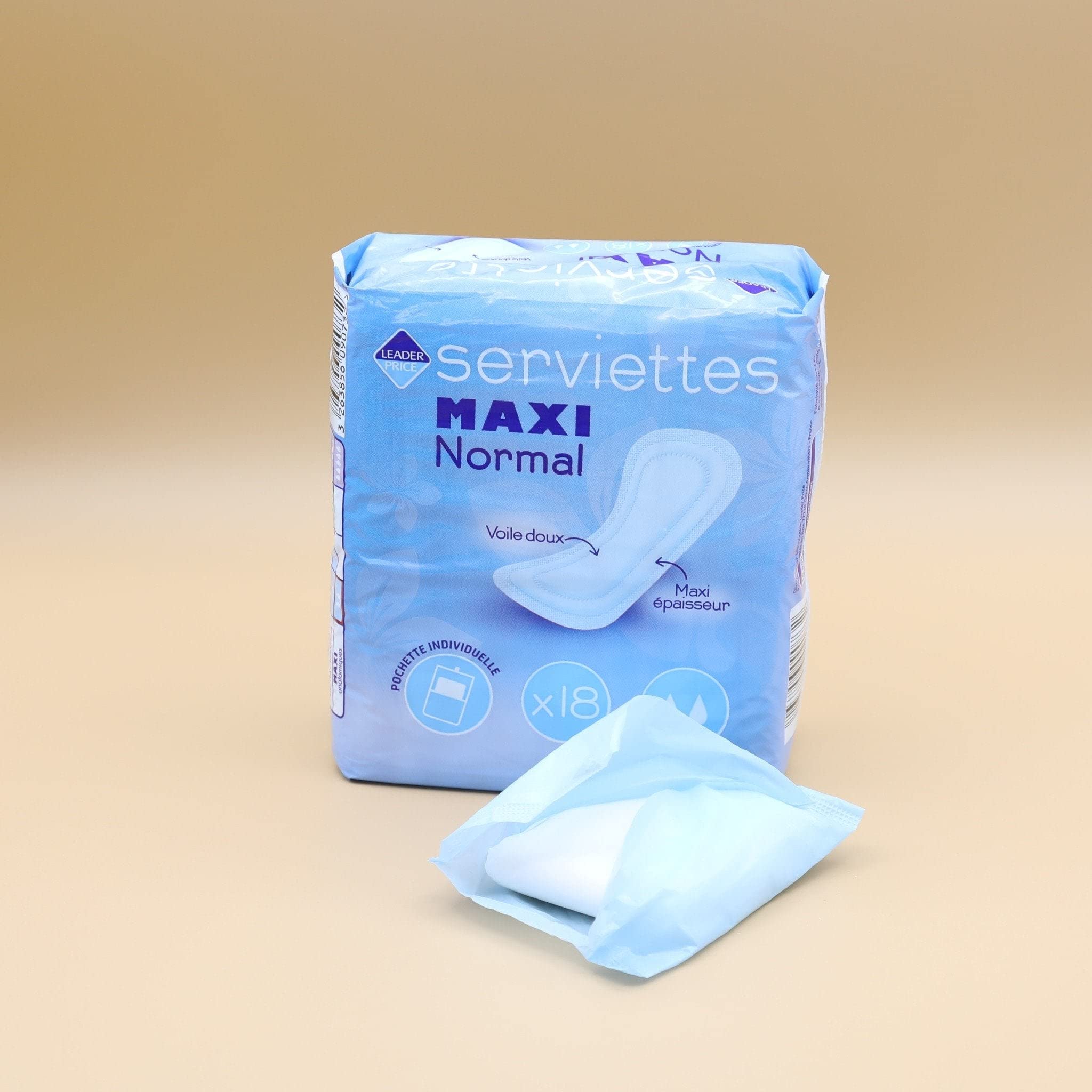 Leader Price Serviettes Maxi Normal x18 Hygiène