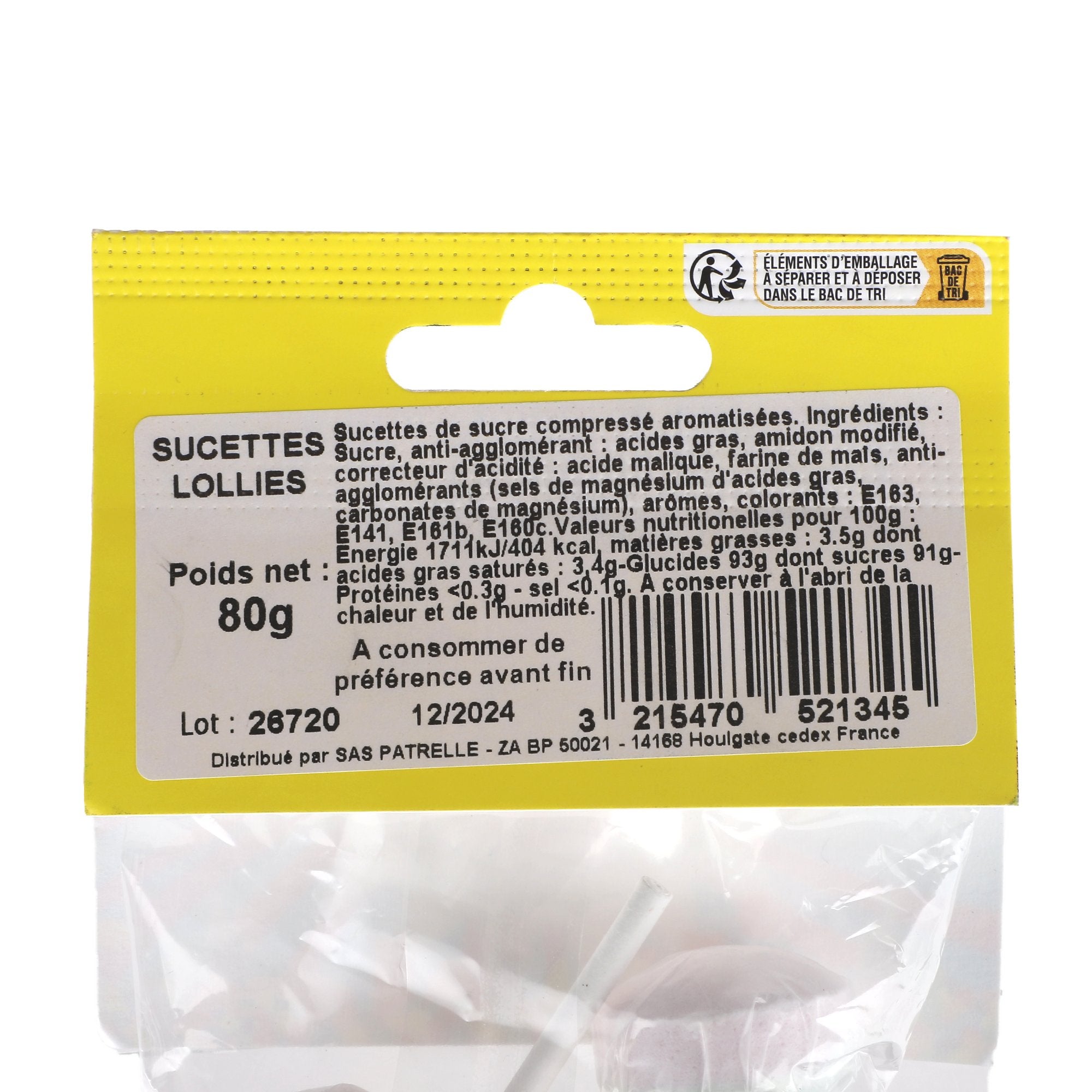 Sachet de bonbons sucrerie fête à partager