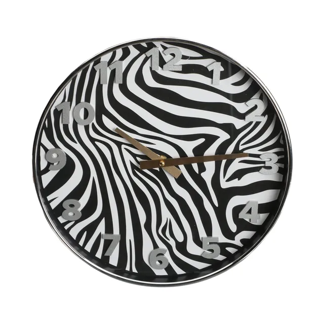 Déclic Home horloge murale léopard Ø 30 cm noir