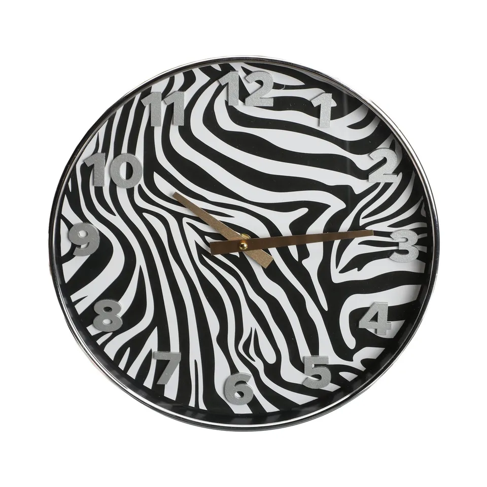 Déclic Home horloge murale léopard Ø 30 cm noir