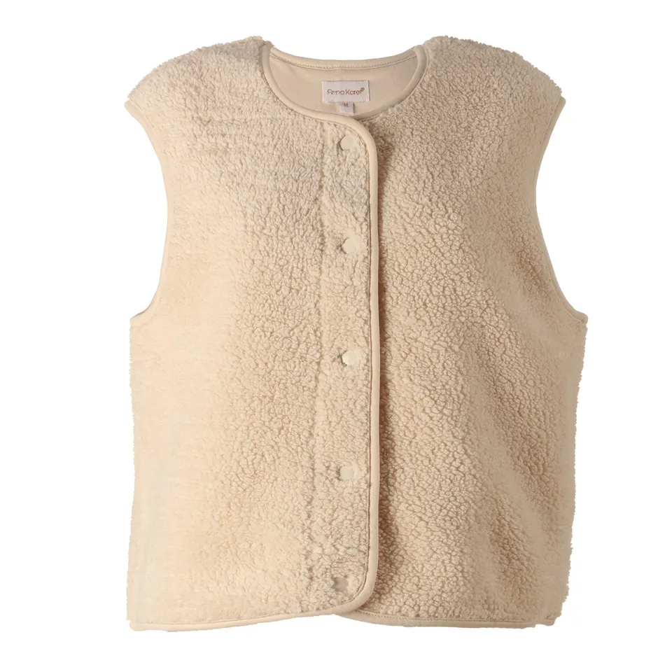 Stokomani Veste Sans Manche Moumoute Beige Femme Taille M