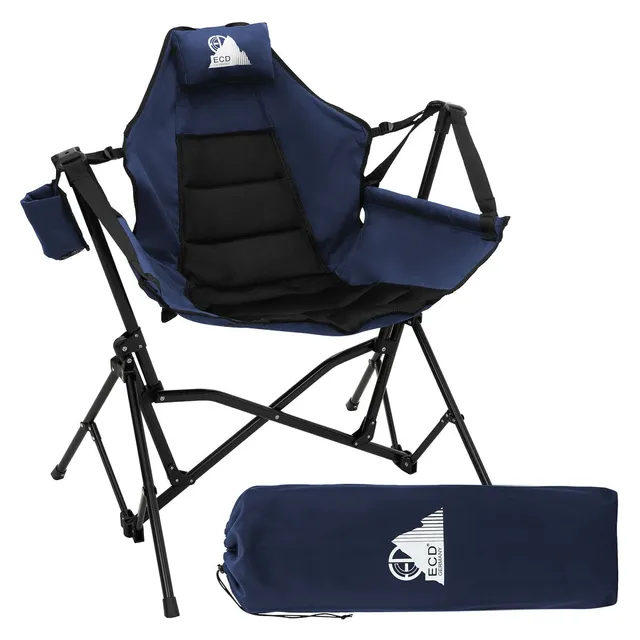 ECD Germany Sport & Freizeit chaise camping bleue avec porte-gobelet