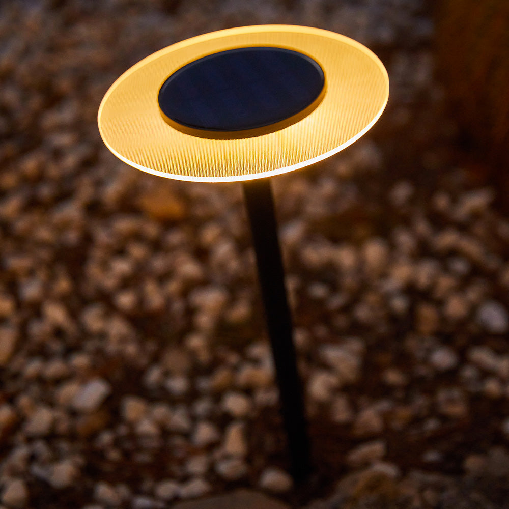 Red Deco UFO H35cm balise solaire LED blanc chaud lot 2