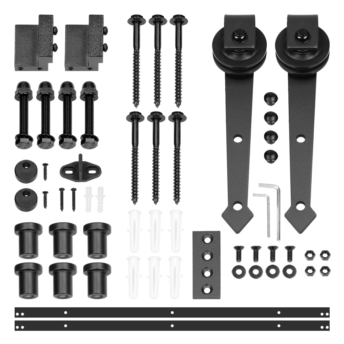 ECD Germany Werkstatt rail porte coulissante 244 cm noir acier