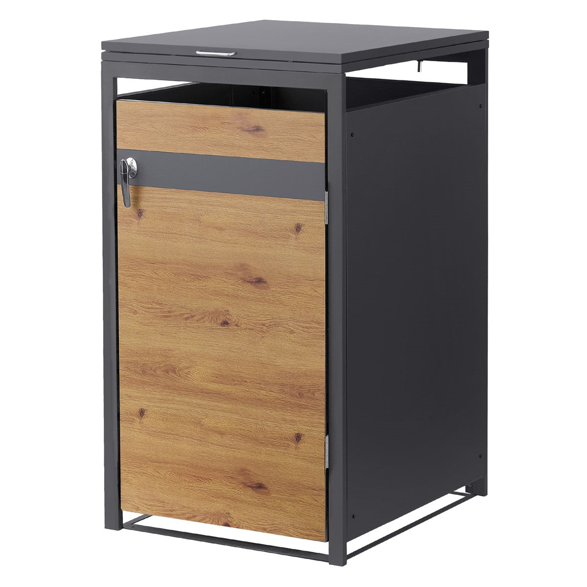ECD Germany Garten coffre poubelle acier anthracite 68x80x116 cm