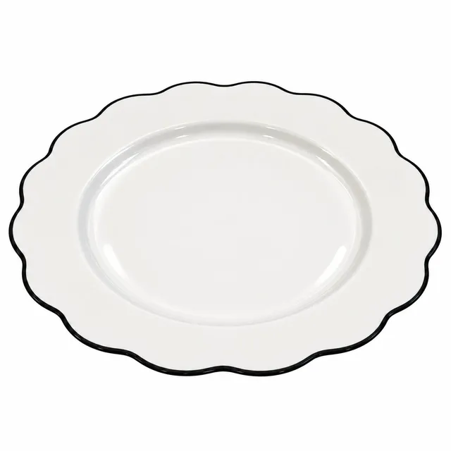 Déclic Home lot 4 assiettes plates porcelaine 27 cm bordure