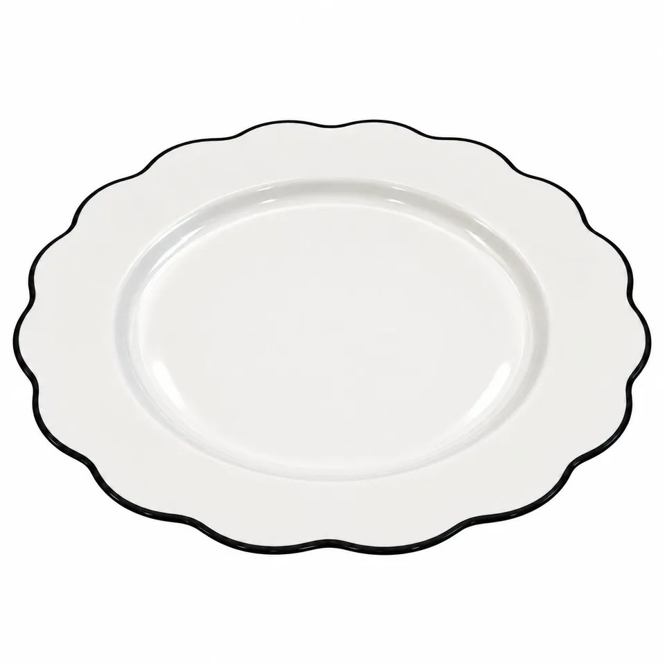 Déclic Home lot 4 assiettes plates porcelaine 27 cm bordure