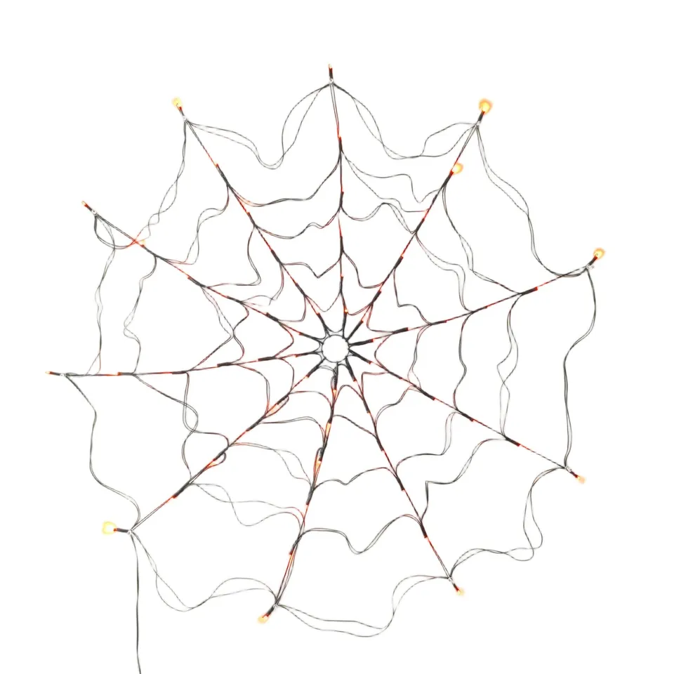 Guirlande LED toile d'araignée Halloween 100x100 cm