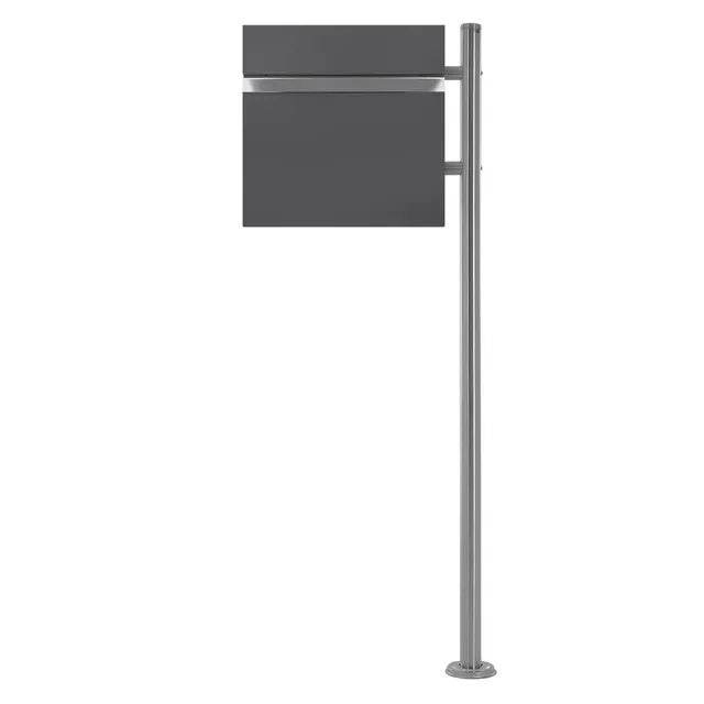 ECD Bauen boîte aux lettres argent 37 cm avec pied 120 cm