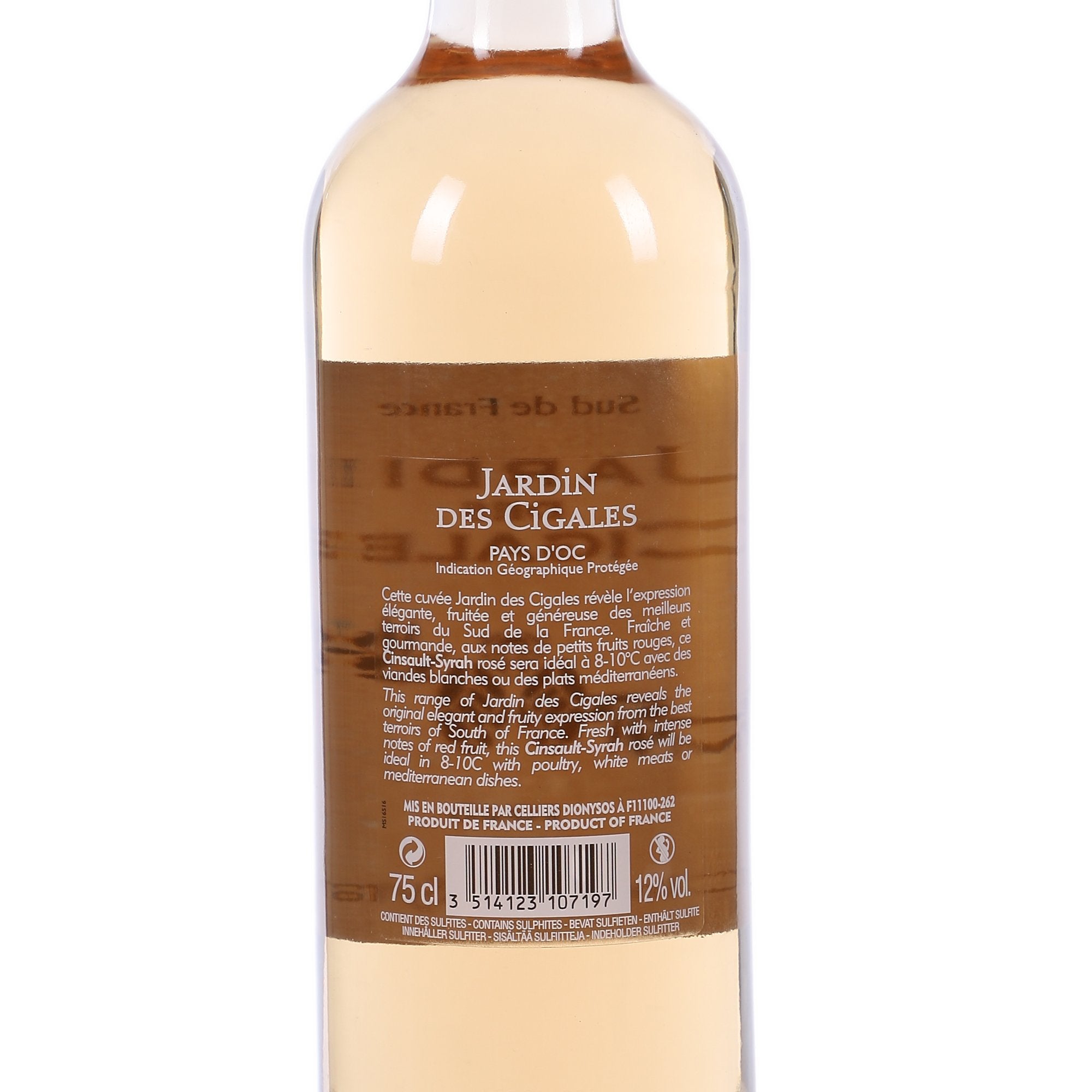 Jardin des Cigales vin IGP 2020 13% bouteille