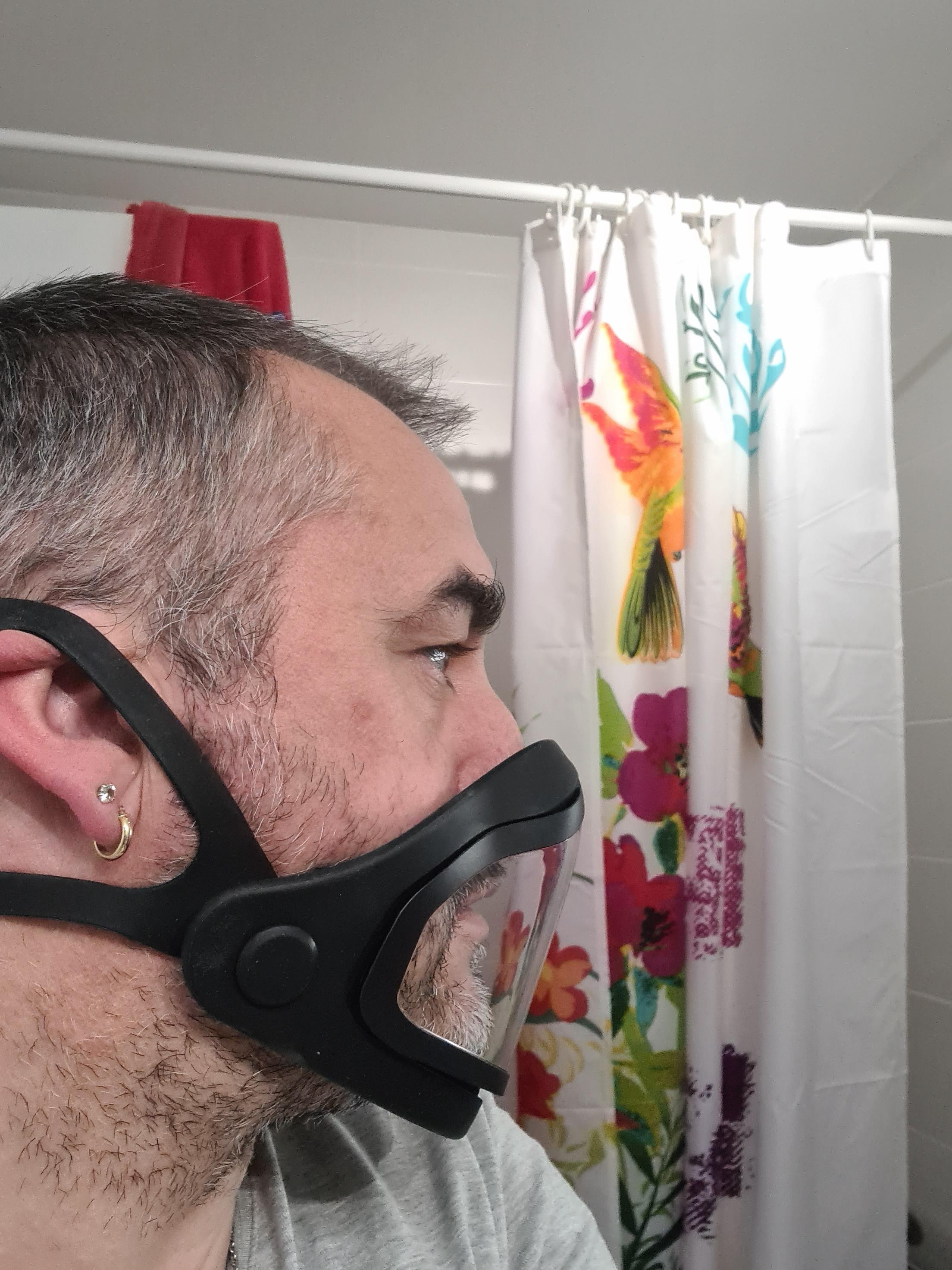 Shop-Story Smile Mask masque transparent silicone noir visière