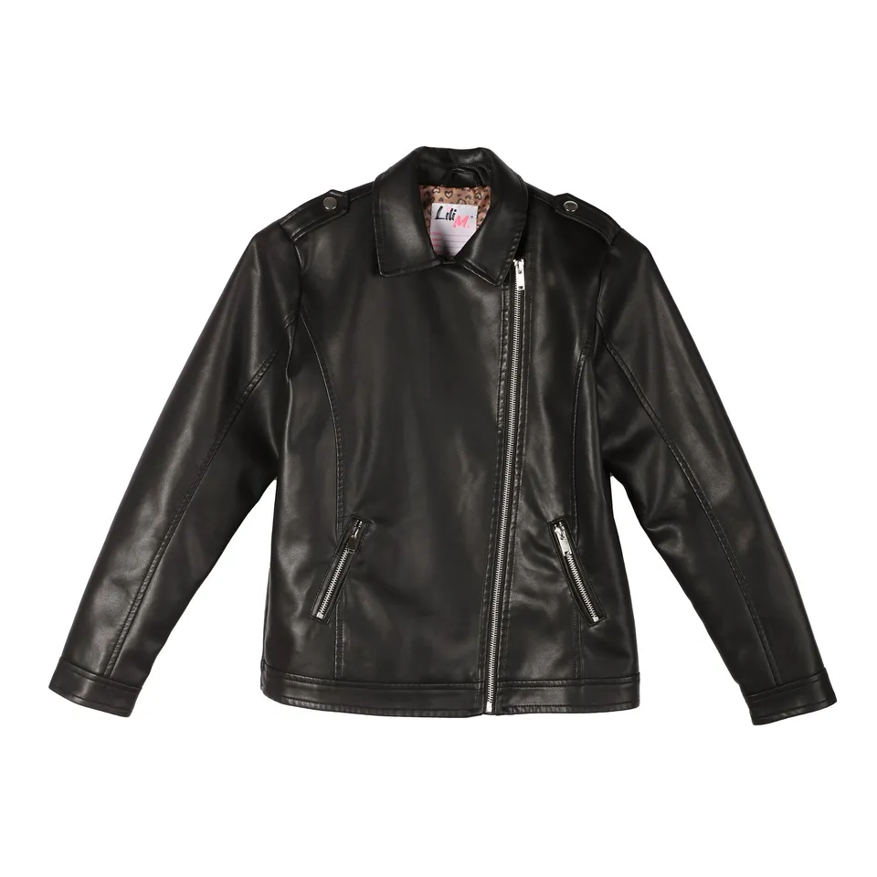 Stokomani Mode perfecto similicuir noir enfant 10A