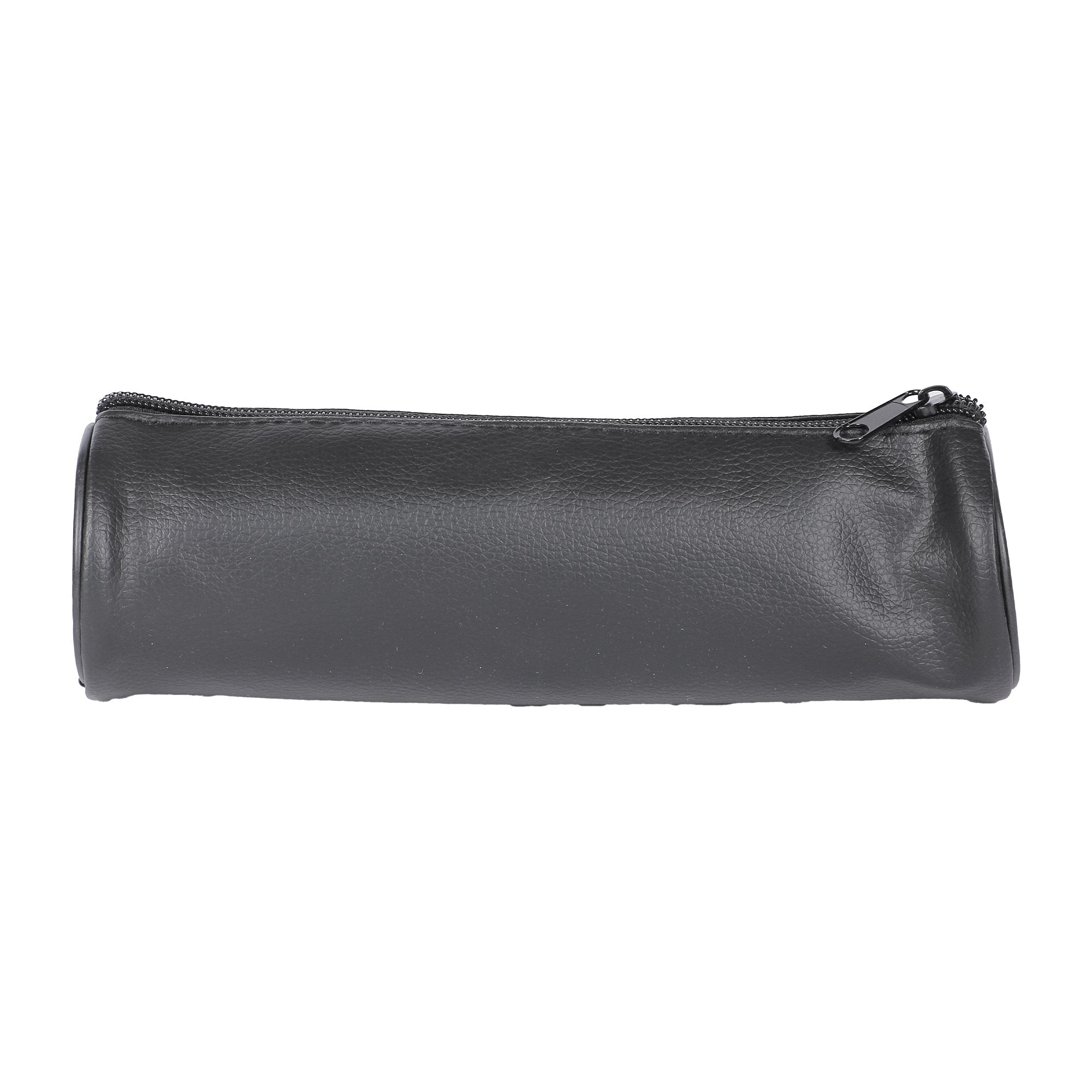 Trousse Imitation Cuir Noir Compacte Scolaire