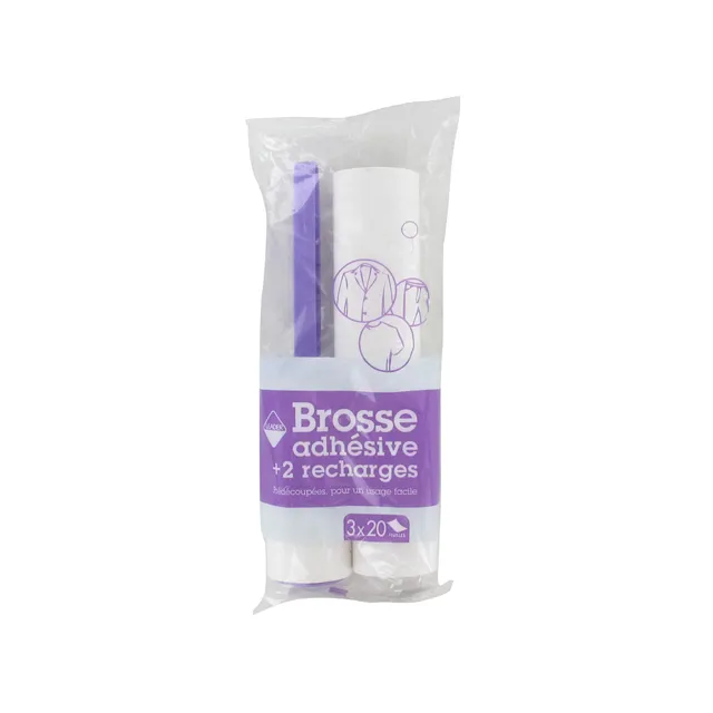 Leader Price Brosse adhésive rouleau + 2 recharges