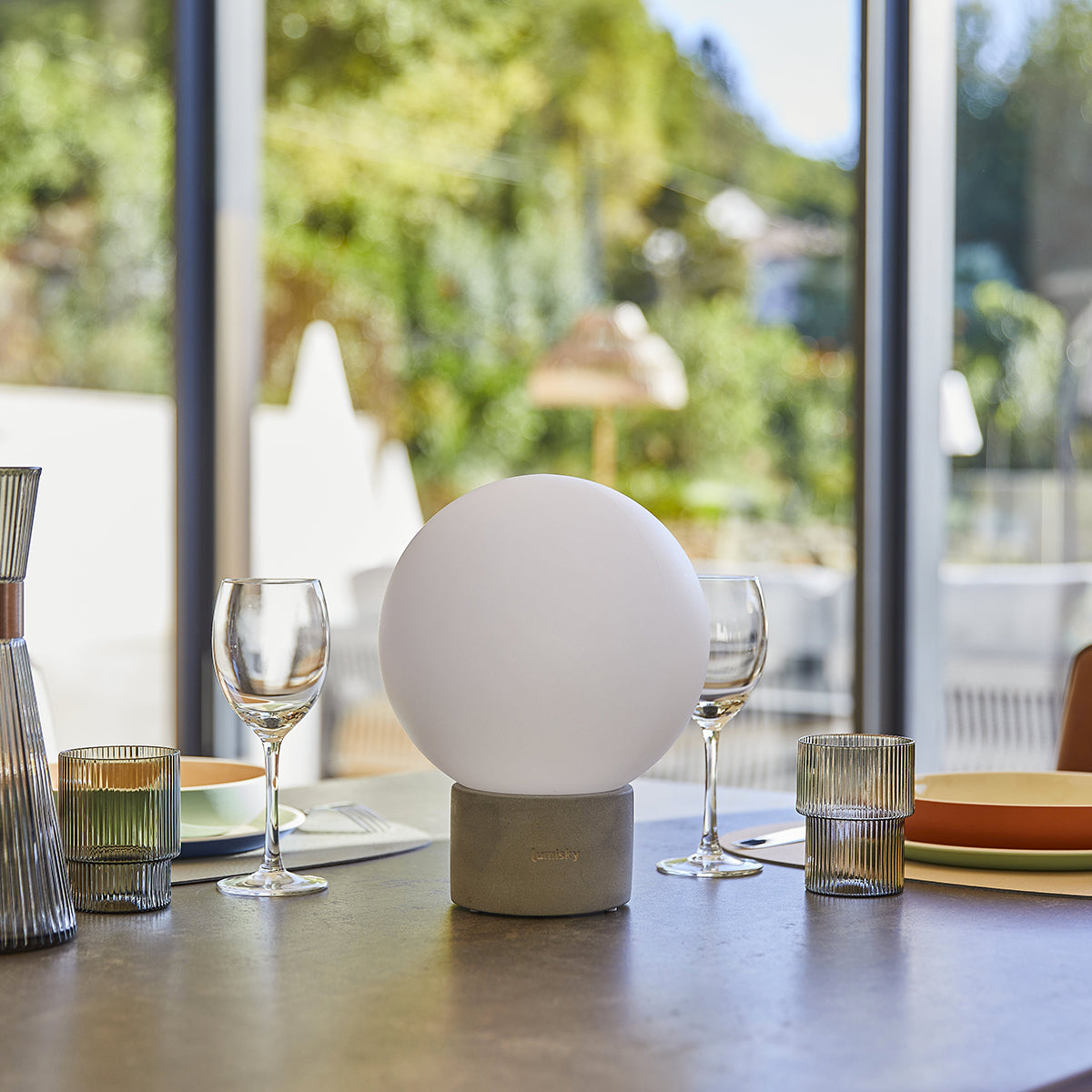 Red Deco Terra Concrete lampe table sans fil béton LED H25cm tactile