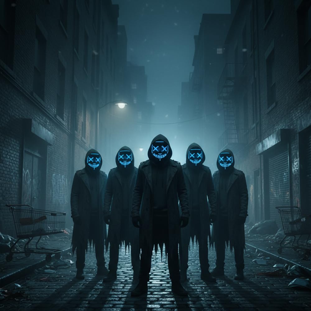 Shop-Story Loisirs Masque LED Nightmare Bleu Halloween