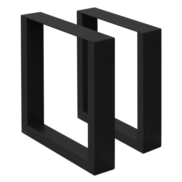 ECD Germany Garten pied de table 30x43 noir acier lot 2