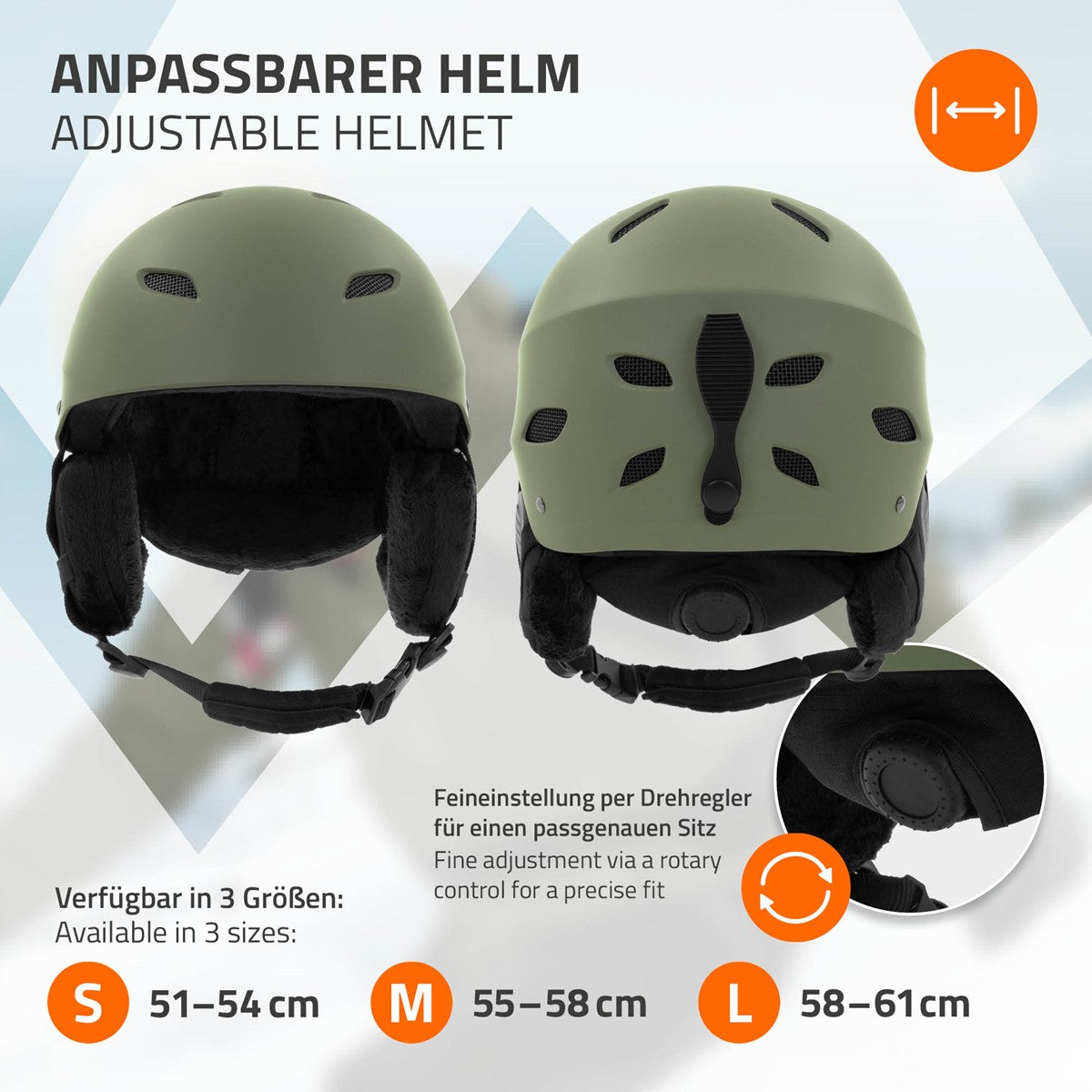 ECD Germany Sport casque ski vert M 55-58 cm ventilé